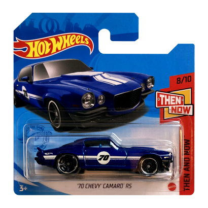 Машинка Базова Hot Wheels '70 Chevy Camaro RS Then and Now 1:64 GTC69 Dark Blue - Retromagaz