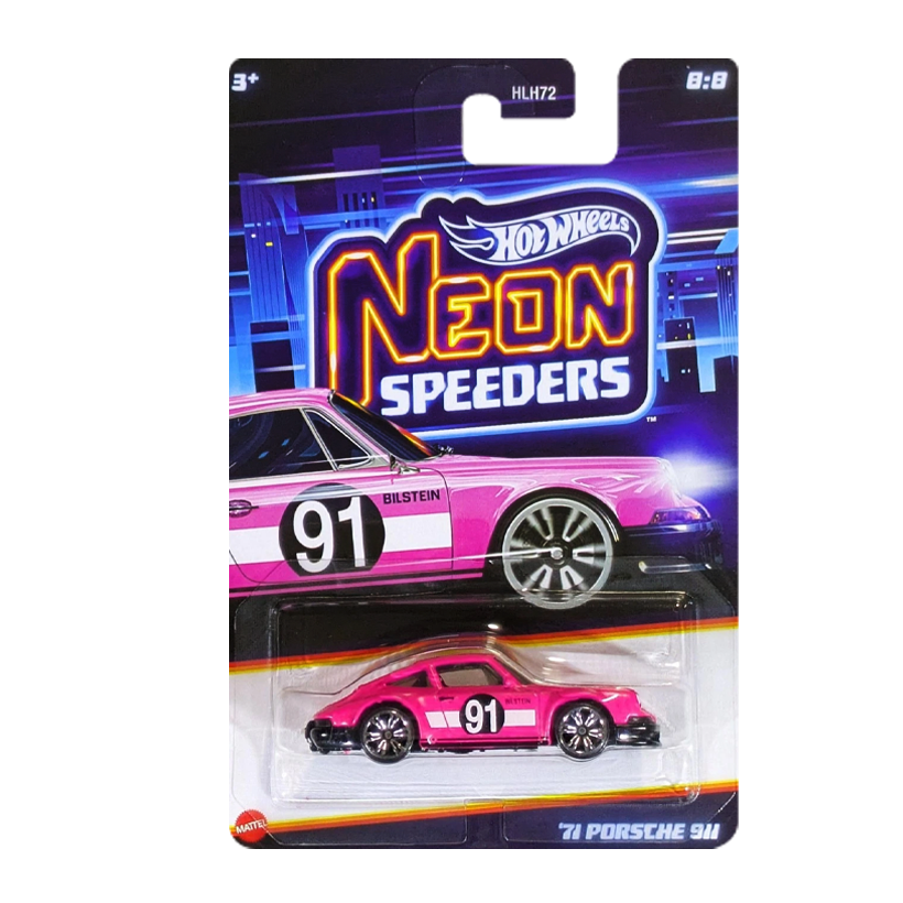 Тематична Машинка Hot Wheels Porsche '71 Porsche 911 Neon Speeders 1:64 JKY00 Pink - Retromagaz