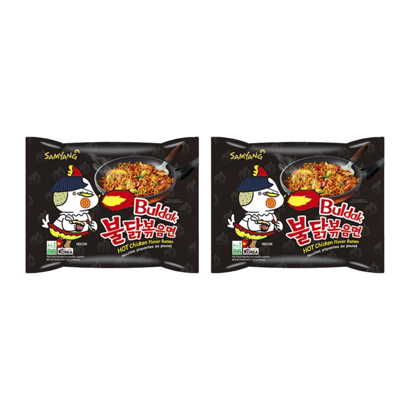 Набір Локшина 2шт Samyang Buldak Hot Chicken (Куряча) Гостра 140g - Retromagaz