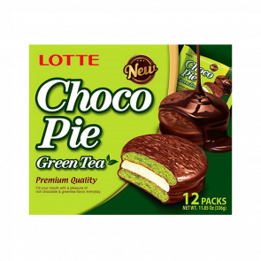 Пирожные Lotte Чокопай Зеленый Чай Choco Pie Green Tea (12 Пирожных) 336g Пирожные Lotte Чокопай Зеленый Чай Choco Pie Green Tea (12 Пирожных) 336g - Retromagaz