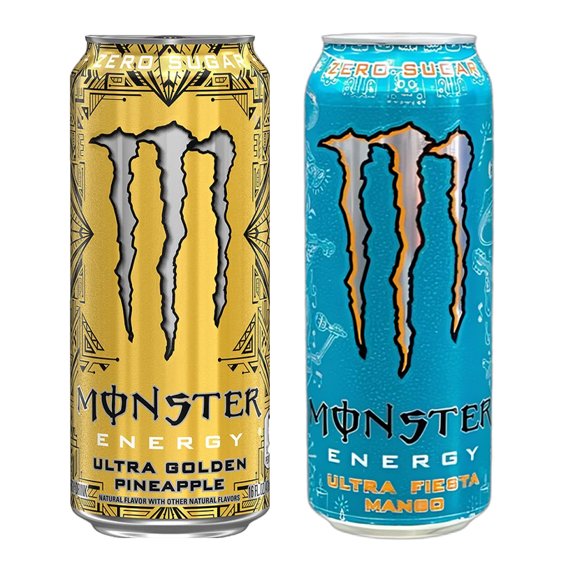 Набор Мощный (Напиток Энергетический Monster Energy Ultra Gold Pineapple + Ultra Fiesta Mango Zero Sugar) - Retromagaz