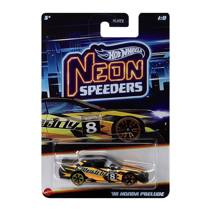 Тематична Машинка Hot Wheels '98 Honda Prelude Neon Speeders 1:64 JCB00 Black - Retromagaz