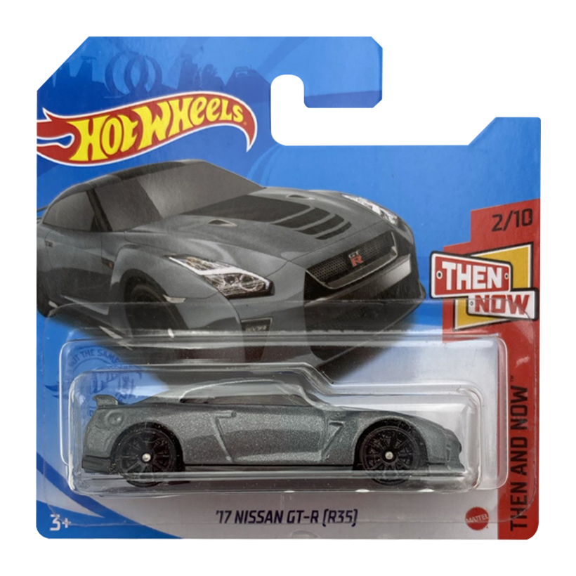 Машинка Базовая Hot Wheels '17 Nissan GT-R (R35) Then and Now 1:64 GTC70 Grey - Retromagaz