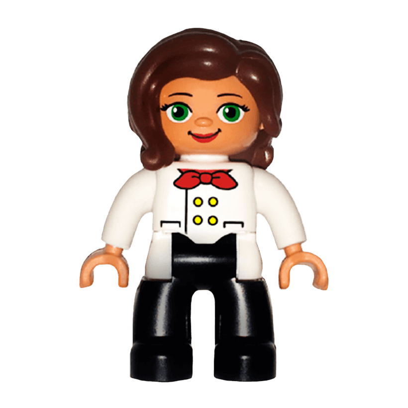 Фігурка Lego Girl Black Legs White Chefs Top Duplo 47394pb256 Б/У - Retromagaz