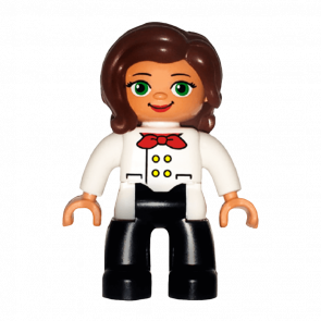 Фігурка Lego Girl Black Legs White Chefs Top Duplo 47394pb256 Б/У