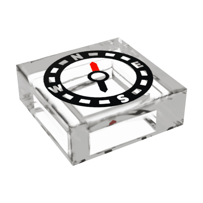 Плитка Lego Декоративна Groove with Compass Pattern 1 x 1 3070bpb106 6159720 Trans-Clear Б/У - Retromagaz
