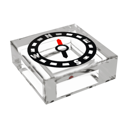 Плитка Lego Groove with Compass Pattern Декоративная 1 x 1 3070bpb106 6159720 Trans Clear Б/У - Retromagaz