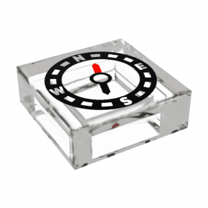 Плитка Lego Декоративна Groove with Compass Pattern 1 x 1 3070bpb106 6159720 Trans Clear Б/У - Retromagaz