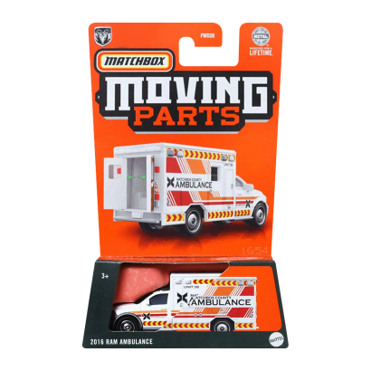 Тематическая Машинка Matchbox 2016 RAM Ambulance Moving Parts 1:64 FWD28/HVN01 White - Retromagaz