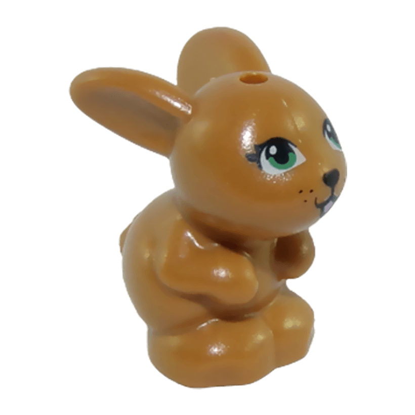 Фигурка Lego Земля Rabbit Friends Green Eyes Black Nose and Pink Tongue Animals 34050pb01 6210824 Medium Nougat Б/У - Retromagaz