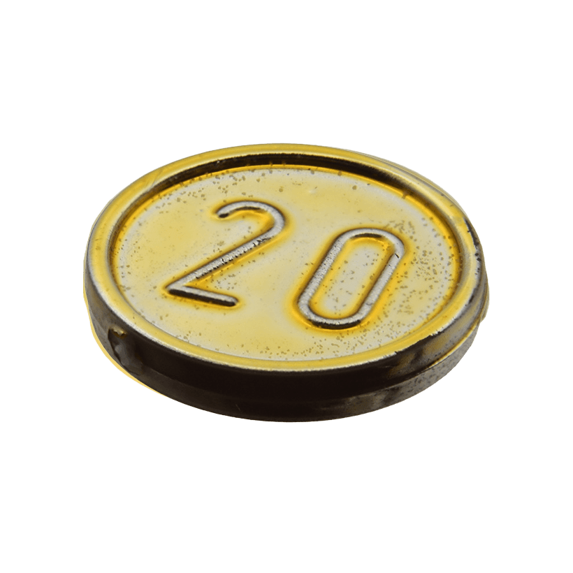 Інше Lego Coin Type 1 with 20 Mark 70501b Chrome Gold Б/У - Retromagaz