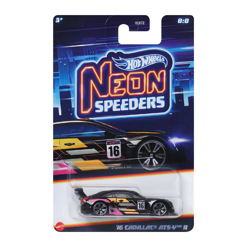 Тематична Машинка Hot Wheels '16 Cadillac ATS-V R Neon Speeders 1:64 HLH72/HRW82 Black - Retromagaz