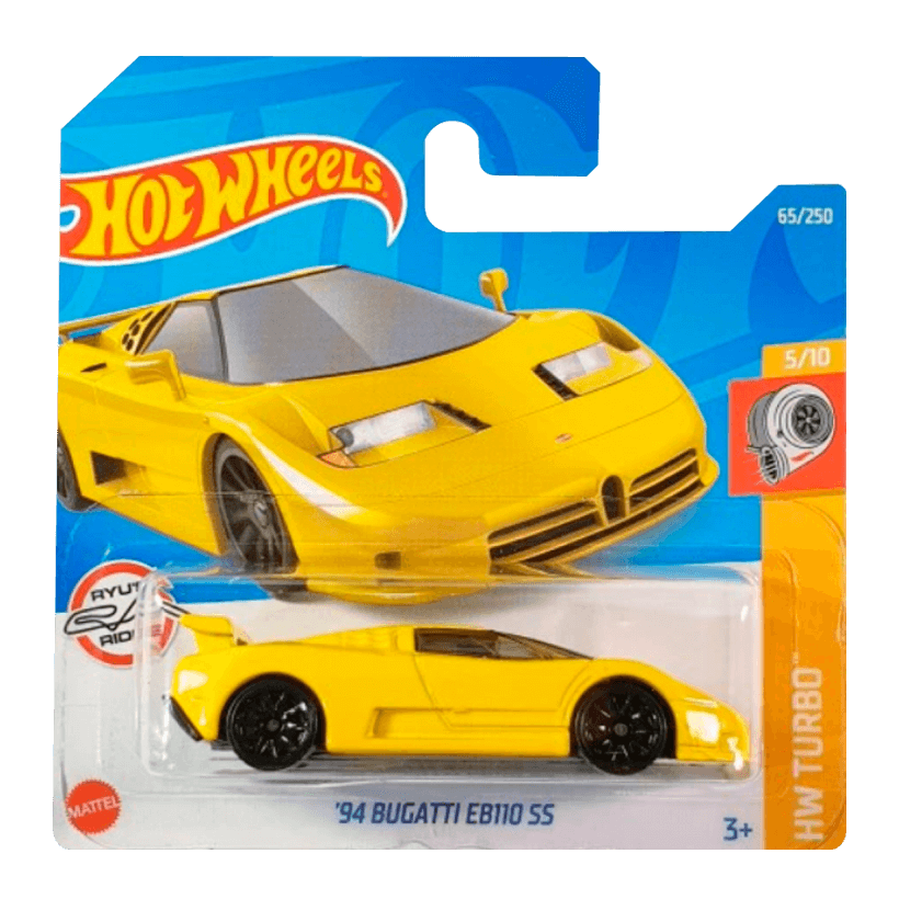 Машинка Базовая Hot Wheels '94 Bugatti EB110 SS Turbo 1:64 HCT67 Yellow - Retromagaz