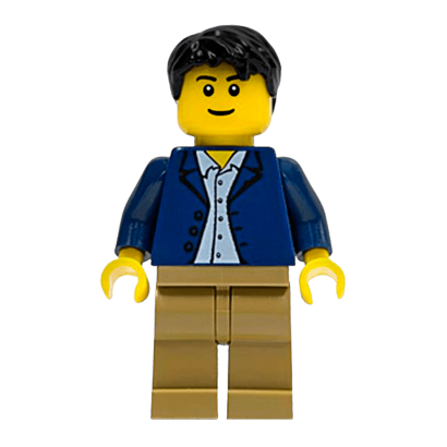 Фигурка Lego People 973pb0333 Dark Blue Jacket Light Blue Shirt City twn186 Б/У - Retromagaz