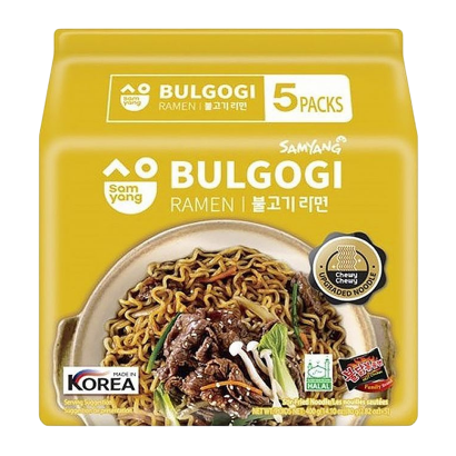 Набор Лапша 5шт Samyang Бульгоги Рамен Bulgogi Ramyun Средне Острая 108g - Retromagaz