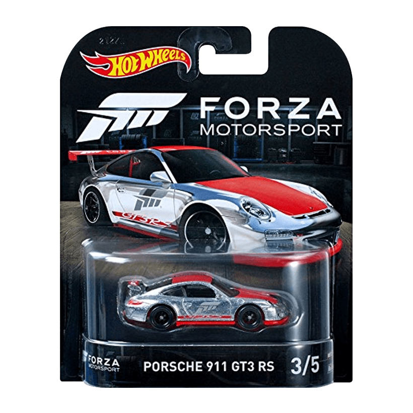 Машинка Premium Hot Wheels Porsche 2011 Porsche 911 GT3 RS Forza Motorsport 1:64 DWJ93 Silver - Retromagaz