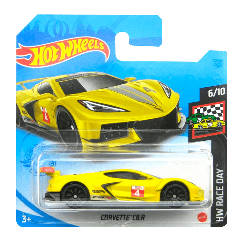Машинка Базовая Hot Wheels Corvette C8.R Race Day 1:64 GRX31 Yellow - Retromagaz