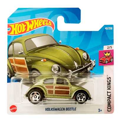 Машинка Базова Hot Wheels Volkswagen Beetle Compact Kings 1:64 HCW88 Green - Retromagaz