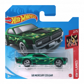 Машинка Базовая Hot Wheels '68 Mercury Cougar Super Treasure Hunt STH Flames 1:64 GTD02 Green - Retromagaz