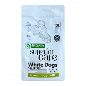 Сухий Корм для Собак Nature's Protection Superior Care White Dogs Grain Free Junior Small&Mini Breeds Біла Риба 1,5kg - Retromagaz