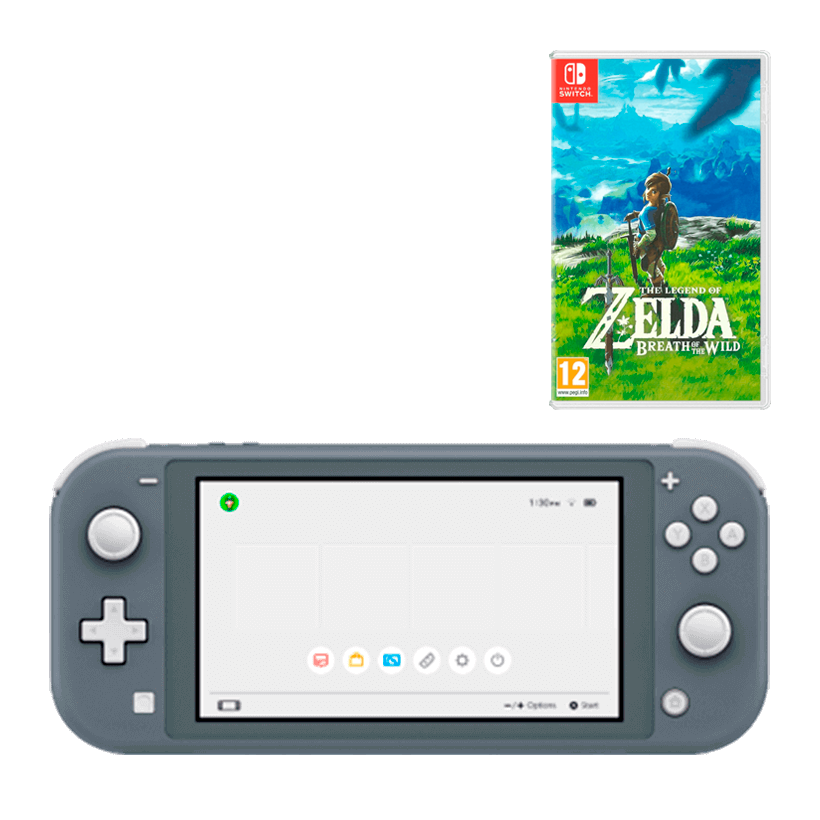 Набір Консоль Nintendo Switch Lite 32GB Grey Б/У  + Гра The Legend of Zelda Breath of The Wild Російська Озвучка - Retromagaz