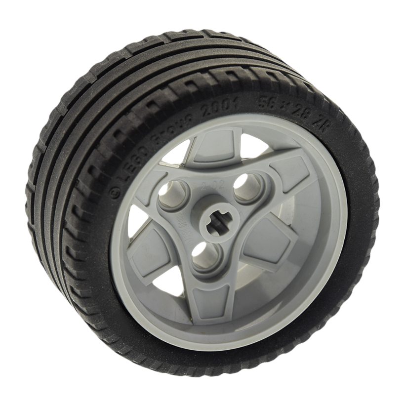 Колесо Lego 43.2mm D. x 26mm + 56 x 28 ZR 41896c04 41897 4211788 4283701 6035364 Light Bluish Grey Б/У - Retromagaz