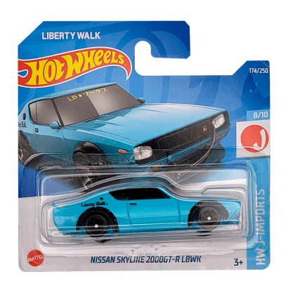 Машинка Базова Hot Wheels Nissan Skyline 2000GT-R LBWK Liberty Walk J-Imports 1:64 HCW32 Blue - Retromagaz