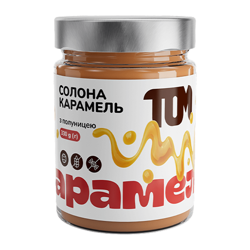 Карамель ТОМ Соленая с Клубникой Стекло 330g - Retromagaz