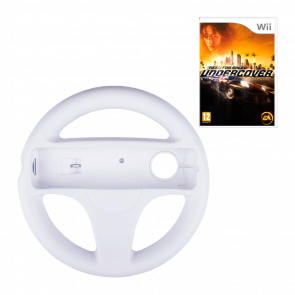 Набор Насадка RMC Wii Wheel White Новый  + Игра Nintendo Need for Speed: Undercover Английская Версия Б/У