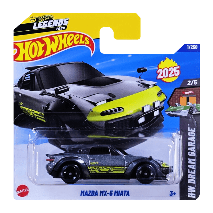Машинка Базовая Hot Wheels Mazda MX-5 Miata (2025) Dream Garage 1:64 HYW18 Grey - Retromagaz