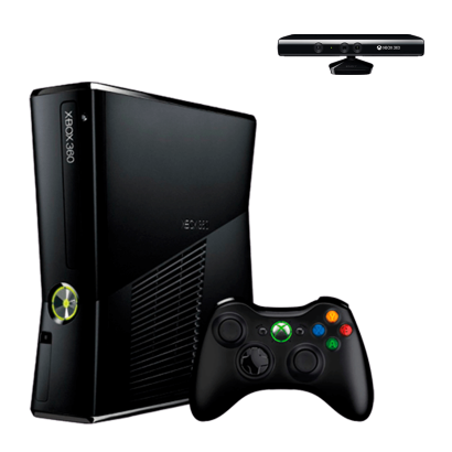 Набір Консоль Microsoft Xbox 360 S Freeboot 250GB Black + 5 Вбудованих Ігор Б/У  + Сенсор Руху Дротовий Kinect - Retromagaz