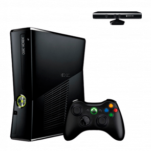 Набор Консоль Microsoft Xbox 360 Slim Freeboot 250GB Black + 5 Встроенных Игр Б/У Хороший  + Сенсор Движения Проводной Kinect - Retromagaz