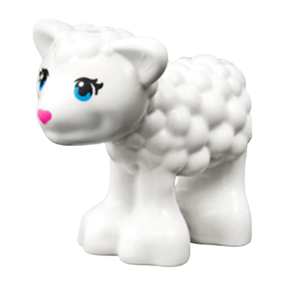 Фігурка Lego Lamb with Dark Azure Eyes Dark Pink Nose and Black Eyelashes Animals Земля 15695pb02 1 6053812 White Б/У - Retromagaz