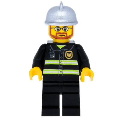 Фігурка Lego Fire 973pb0300 Reflective Stripes Silver Fire Helmet City cty0087 Б/У - Retromagaz