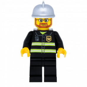Фігурка Lego 973pb0300 Reflective Stripes Silver Fire Helmet City Fire cty0087 Б/У - Retromagaz