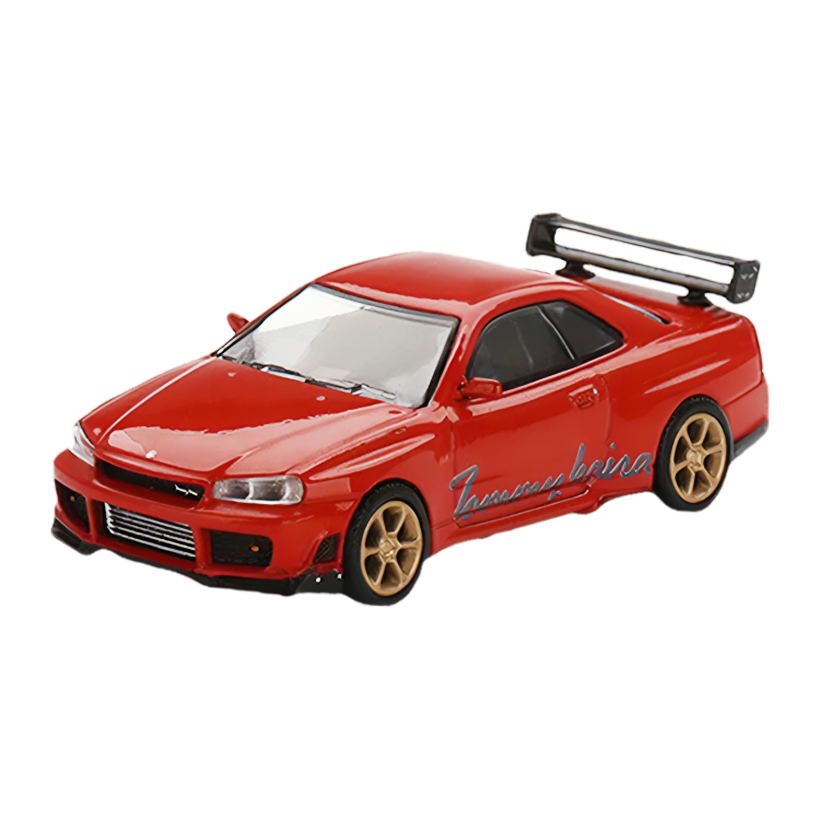 Машинка Premium MINI GT Nissan Skyline GT-R (R34) Tommykaira R-z 1:64 Red - Retromagaz