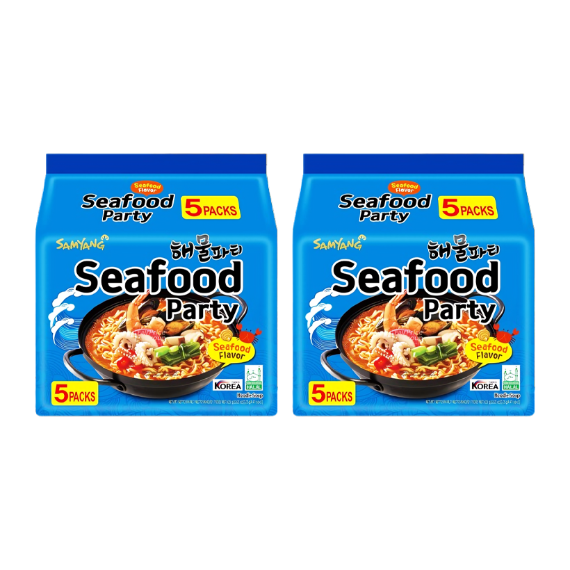 Набор Лапша 10шт Samyang Seafood Party Острая 125g - Retromagaz