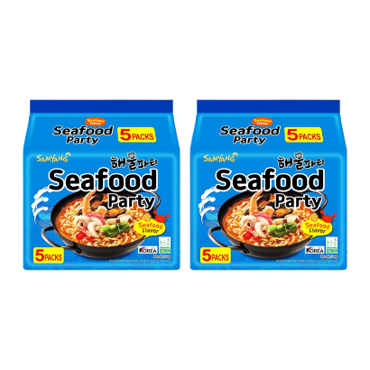 Набір Локшина Samyang 10шт Seafood Party Гостра 125g - Retromagaz