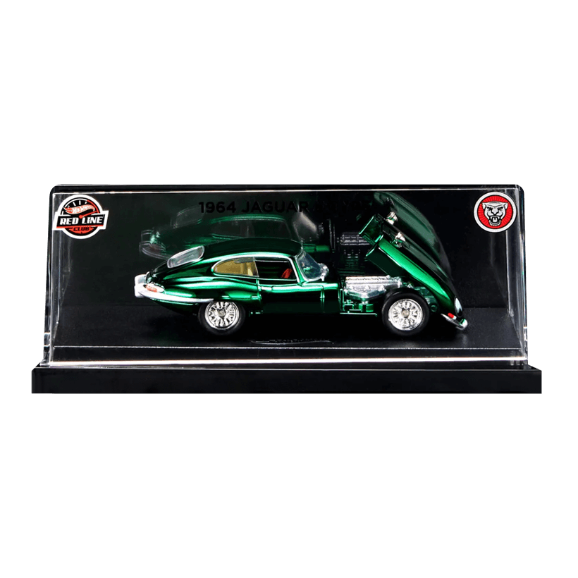 Машинка Premium Hot Wheels 1964 Jaguar E-Type Red Line Club RLC 1:64 HGK82 Green - Retromagaz