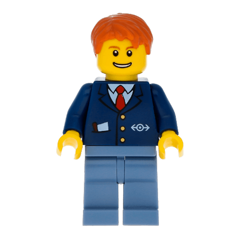 Фігурка Lego Train 973pb0320 Dark Blue Suit with Train Logo City trn146 Б/У - Retromagaz