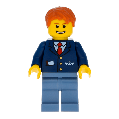 Фігурка Lego 973pb0320 Dark Blue Suit with Train Logo City Train trn146 Б/У - Retromagaz
