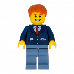 Фигурка Lego 973pb0320 Dark Blue Suit with Train Logo City Train trn146 Б/У