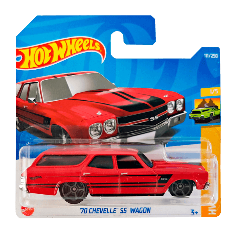 Машинка Базовая Hot Wheels '70 Chevelle SS Wagon Wagons 1:64 HCX23 Red - Retromagaz