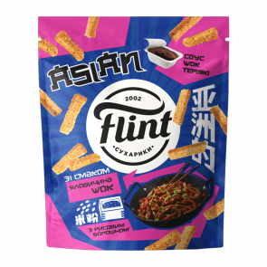 Сухарики Flint зі Смаком Яловичини Wok та Соусом Теріякі 15g + 60g