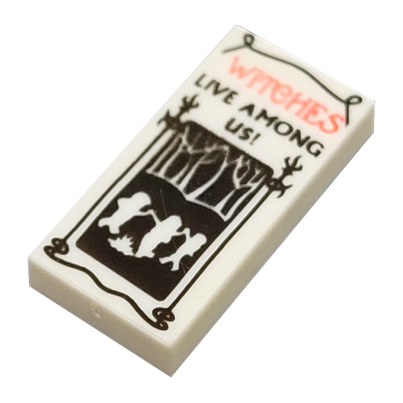 Плитка RMC Декоративная 1 x 2 White 4шт Новый 'Witches Live Among Us' - Retromagaz