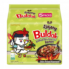 Набір Локшина 5шт Samyang Buldak Jjajang Куряча у Бобовому Соусі Негостра 140g