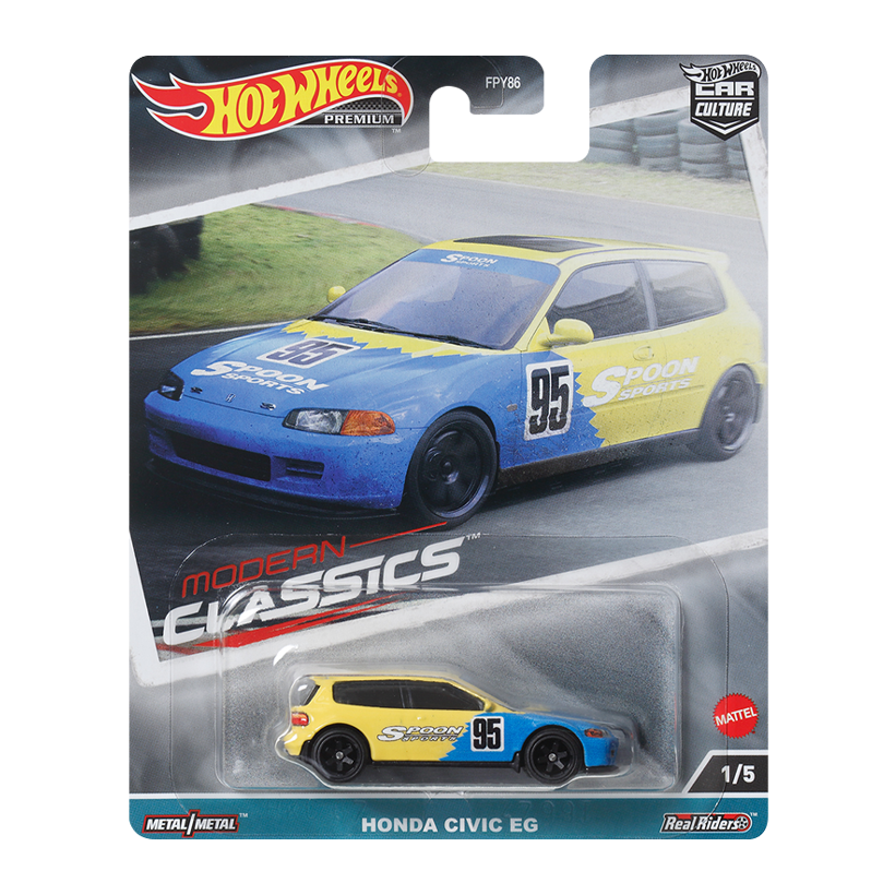 Машинка Premium Hot Wheels Honda Civic EG Modern Classics 1:64 FPY86/HKC67 Yellow - Retromagaz