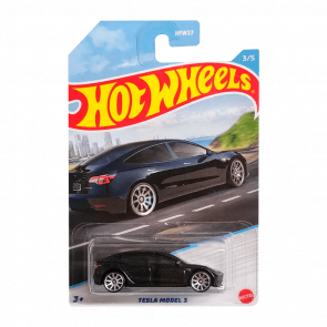 Тематическая Машинка Hot Wheels Tesla Model 3 Luxury Sedans HDH14 Black Новый - Retromagaz