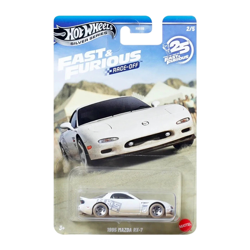 Тематическая Машинка Hot Wheels 1995 Mazda RX-7 Fast & Furious 1:64 JKX16 White - Retromagaz