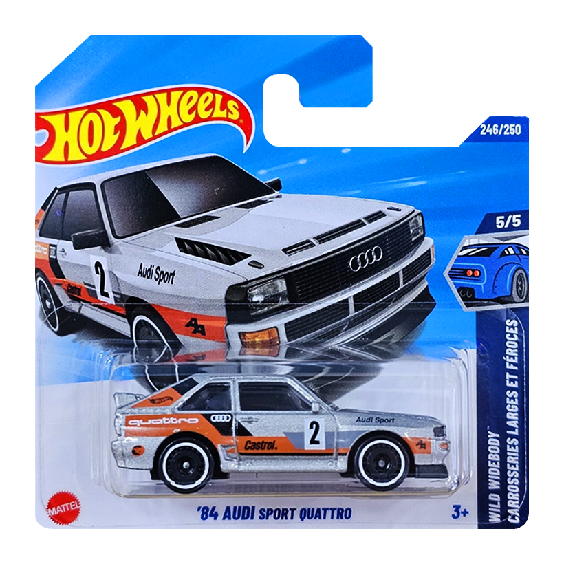 Машинка Базовая Hot Wheels '84 Audi Sport Quattro Treasure Hunts Wild Widebody 1:64 JBC33 Silver - Retromagaz